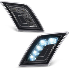 HECASA Pair LED Side Marker Lights Compatible with 2008-2011 Mercedes-Benz C300 C350 C63 AMG 4 Door Sedan Models Side Marker Lamps Replacement for MB2554100 MB2555100 LH&RH Smoke Lens Black Housing