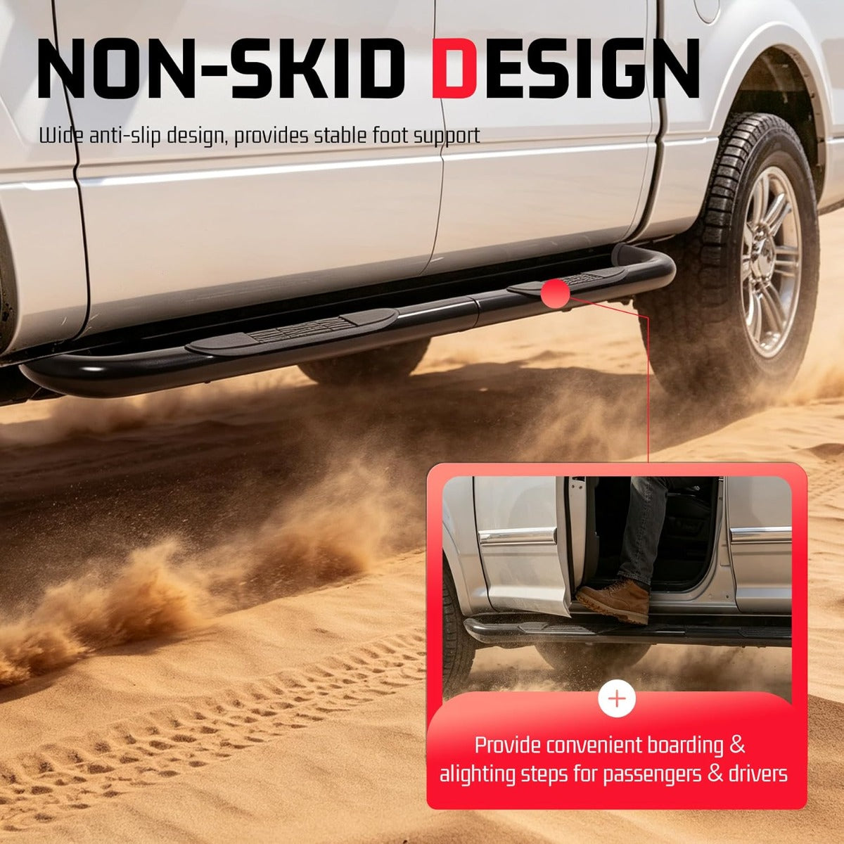 ALMULOO Steps Compatible with 2001-2003 Ford F-150 Super Crew Cab