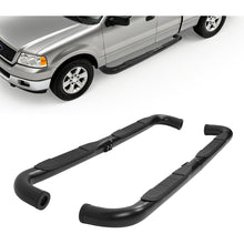 ALMULOO Pair Side Steps Compatible with 1997-2004 Ford F150/F250LD Super Cab 3-Door/4-Door Heritage Running Boards Step Bars Steel+Plastic Powder Coated Black Left + Right Side