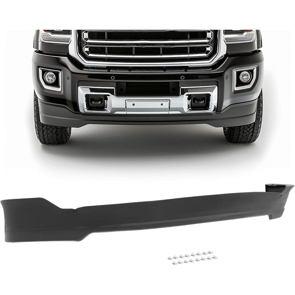 KUAFU Front Lower Bumper Valance Compatible with 2015-2019 GMC Sierra 2500/3500 HD (submodel: Base, Denali, SLE, SLT) GM1095202, 23320648 Front Lip Air Dam Deflector Black
