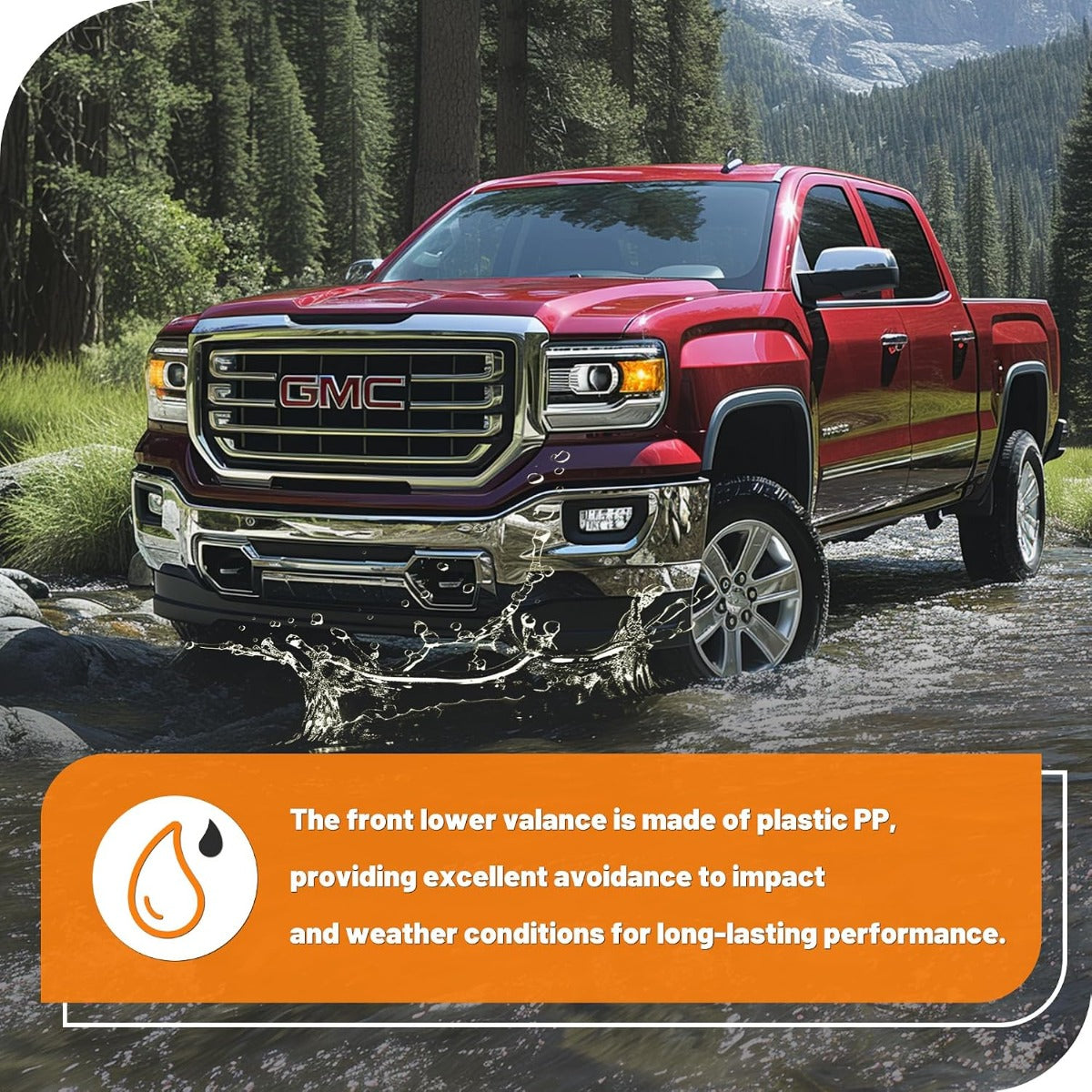 Front Lower Bumper Valance Panel Compatible with 2014-2015 GMC Sierra 1500 Replacement for GM1095199 22764087 Air Dam Deflector Valance Plastic