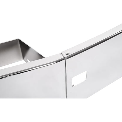 ALMULOO Front Bumper 3Pcs Comaptible with 2006-Up Peterbilt 386 Steel Chrome Silvery