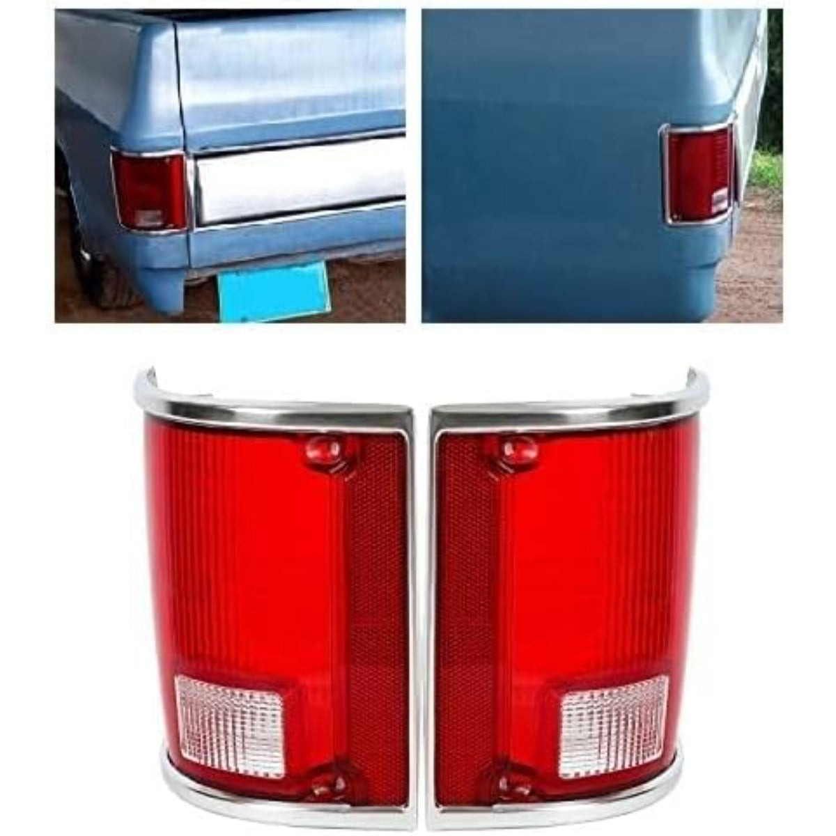 Kojem Tail Light Lens Lamp Compatible with 1973-1991 Chevrolet Chevy Blazer Suburban Jimmy Pair Left & Right Replace for 5968330, 5968329, GM2801122, GM2800122