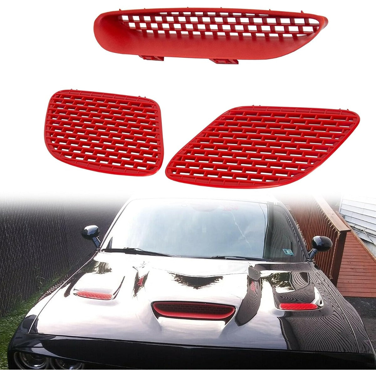 ECOTRIC Hood Scoop Vent Compatible with 2015-2018 Challenger 2019-2023 R/T