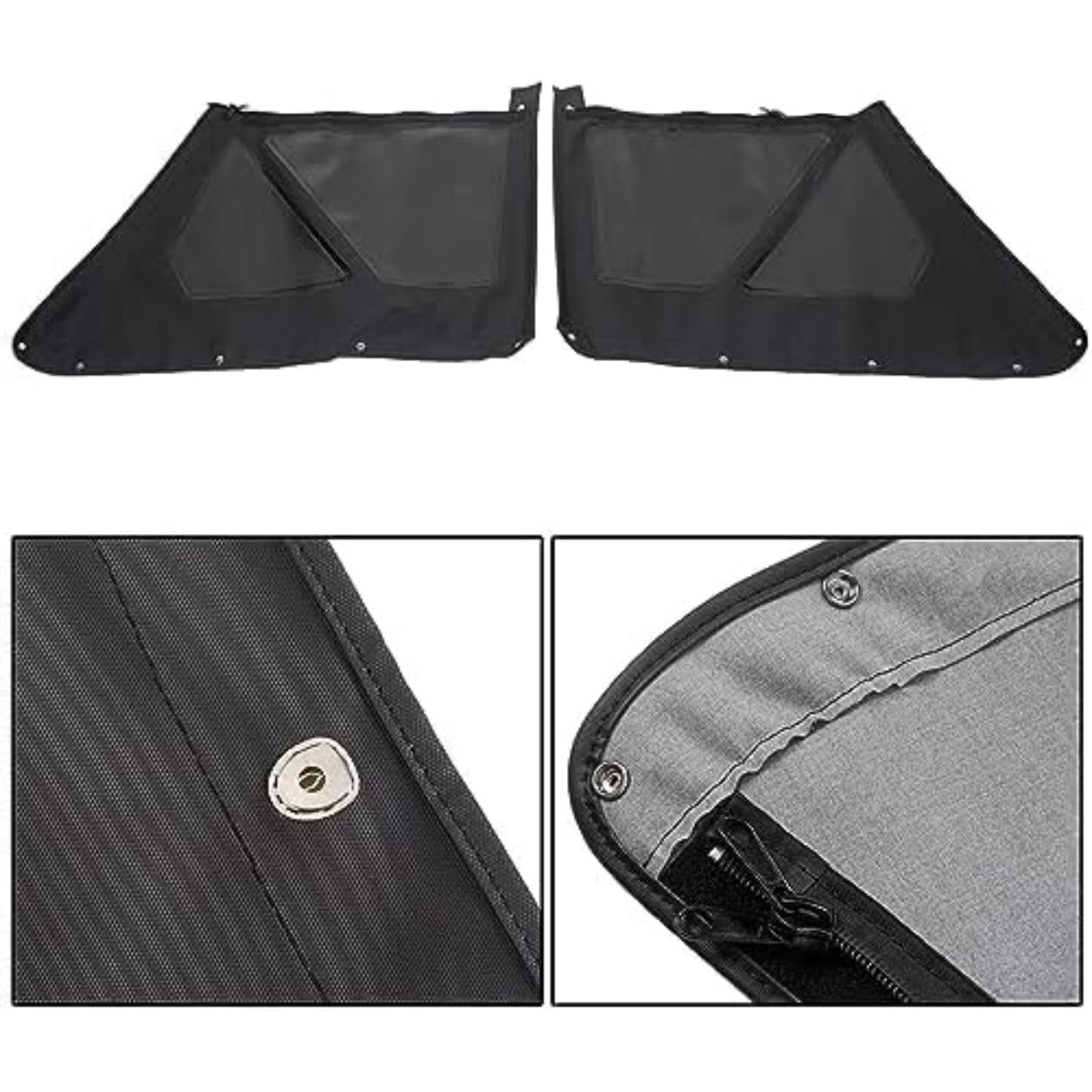 Soft Top for 1986-1994 Suzuki Samurai with Tinted Zip Out Windows Sailcloth - Black, NN1608