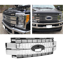 Front Bumper Hood Grille Grill Compatible with 2017 2018 2019 Ford F250 F350 F450 Super Duty Chrome (NOT ONLY OVERLAY) LYAP-293-1T