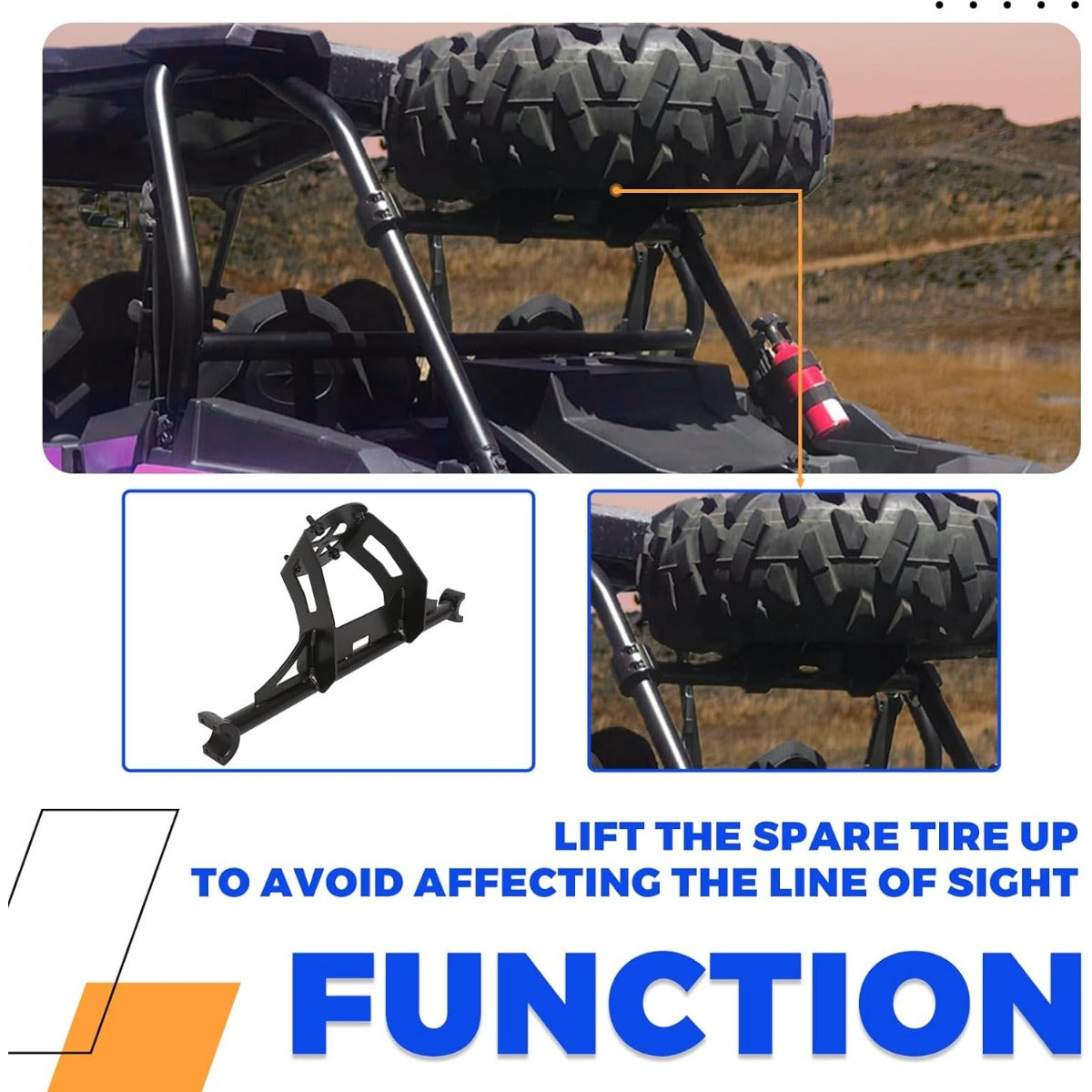 Spare Tire Carrier Rack Mount Heavy Duty Compatible with 2014-2023 Polaris RZR XP 1000 XP Turbo XP 4 1000 UP to 30 Inches TIRE LYPS-039