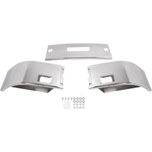 ALMULOO Front Bumper 3Pcs Comaptible with 2006-Up Peterbilt 386 Steel Chrome Silvery