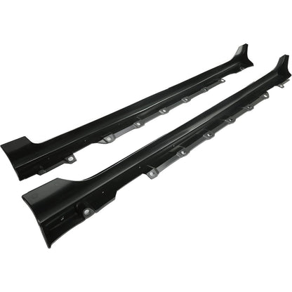 Side Skirt Extensions Replacement Compatible with 2003-2008 Toyota Corolla Rocker Panels Guard Body Kit Black Plastic (Pair)