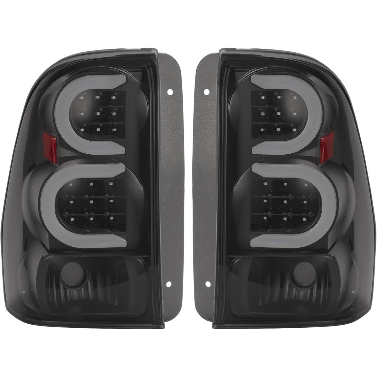 HECASA Pair LED Tail Lights Compatible with 2002-2009 Chevy Chevrolet Trailblazer Base|LS|LT|LTZ| SS|EXT LS|EXT LT|North Face|EXT North Face Rear Brake Lamp LH&RH - Smoke Lens Black Housing, MO-3454