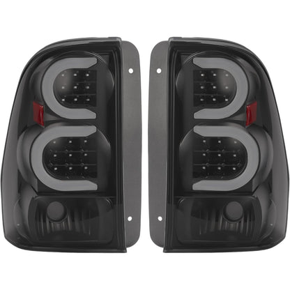 HECASA Pair LED Tail Lights Compatible with 2002-2009 Chevy Chevrolet Trailblazer Base|LS|LT|LTZ| SS|EXT LS|EXT LT|North Face|EXT North Face Rear Brake Lamp LH&RH - Smoke Lens Black Housing, MO-3454