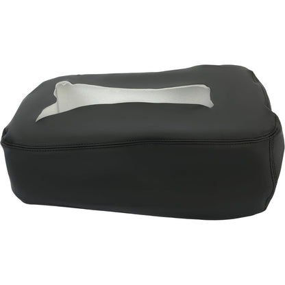 HECASA Leather Center Console Lid Armrest Cover Compatible with 2007-2014 Avalanche GMC Sierra Yukon Denali Suburban Silverado 1500 2500 3500HD Black