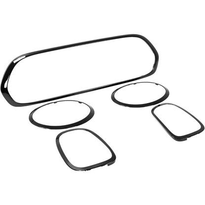 HECASA Head & Tail Light Bezel & Grille Molding Compatible with 2014-2024 Mini Cooper S F55 F56 F57 Models Front Headlamp Tail Lamp Grill Surround Trim Driver & Passenger Side Plastic(ABS)