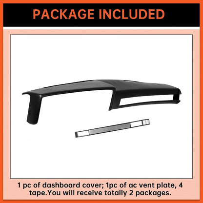 Dash Board Cover & AC Vent Plate Compatible with 1981-1991 GMC Jimmy Chevy Blazer Suburban | Black, Two Packages