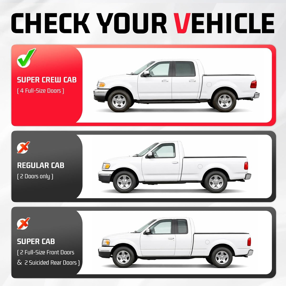 ALMULOO Steps Compatible with 2001-2003 Ford F-150 Super Crew Cab