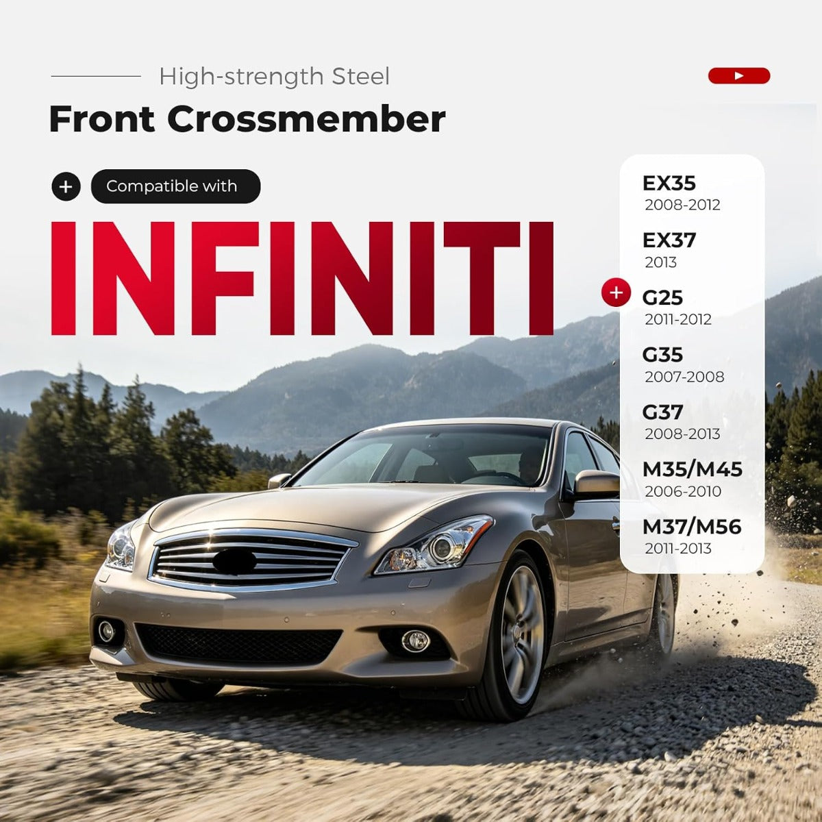 Front Crossmember Compatible with 2006-2013 Infiniti EX35/37 G25/35