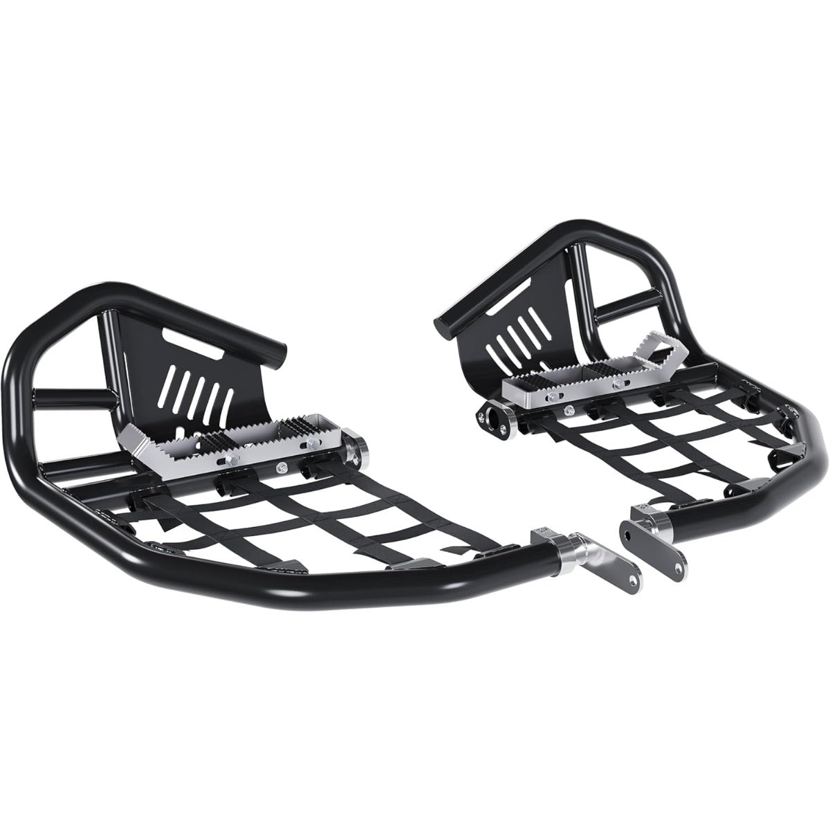 Nerf Bars Foot Pegs Compatible with All Years Honda 400EX 400X (Silvery Nerfs & Black Nets)