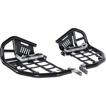 Nerf Bars Foot Pegs Compatible with All Years Honda 400EX 400X (Silvery Nerfs & Black Nets)