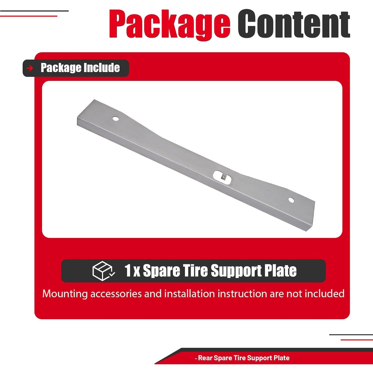Spare Tire Support Plate Compatible with 2007-2014 Chevy Chevrolet Silverado 1500 GMC Sierra 1500 Shock Mount Frame Crossmember Steel Raw