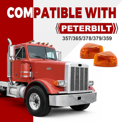HECASA Turn Signal Light Compatible with Peterbilt 357/365/378/379/359 Amber Lens 31 LED Headlight Marker Light Running Light 2Pcs