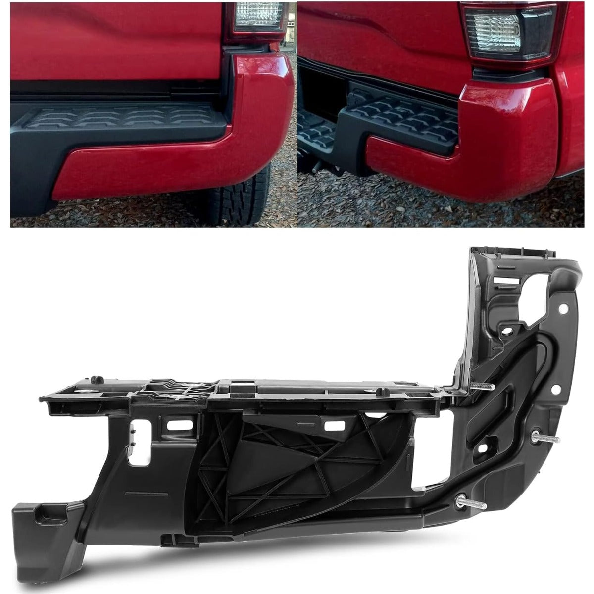 HECASA Rear Bumper Outer Extension Insert Bracket Passenger Side RH Compatible with Tacoma 2016-2023 Replacement for 52153-04010 TO1105136