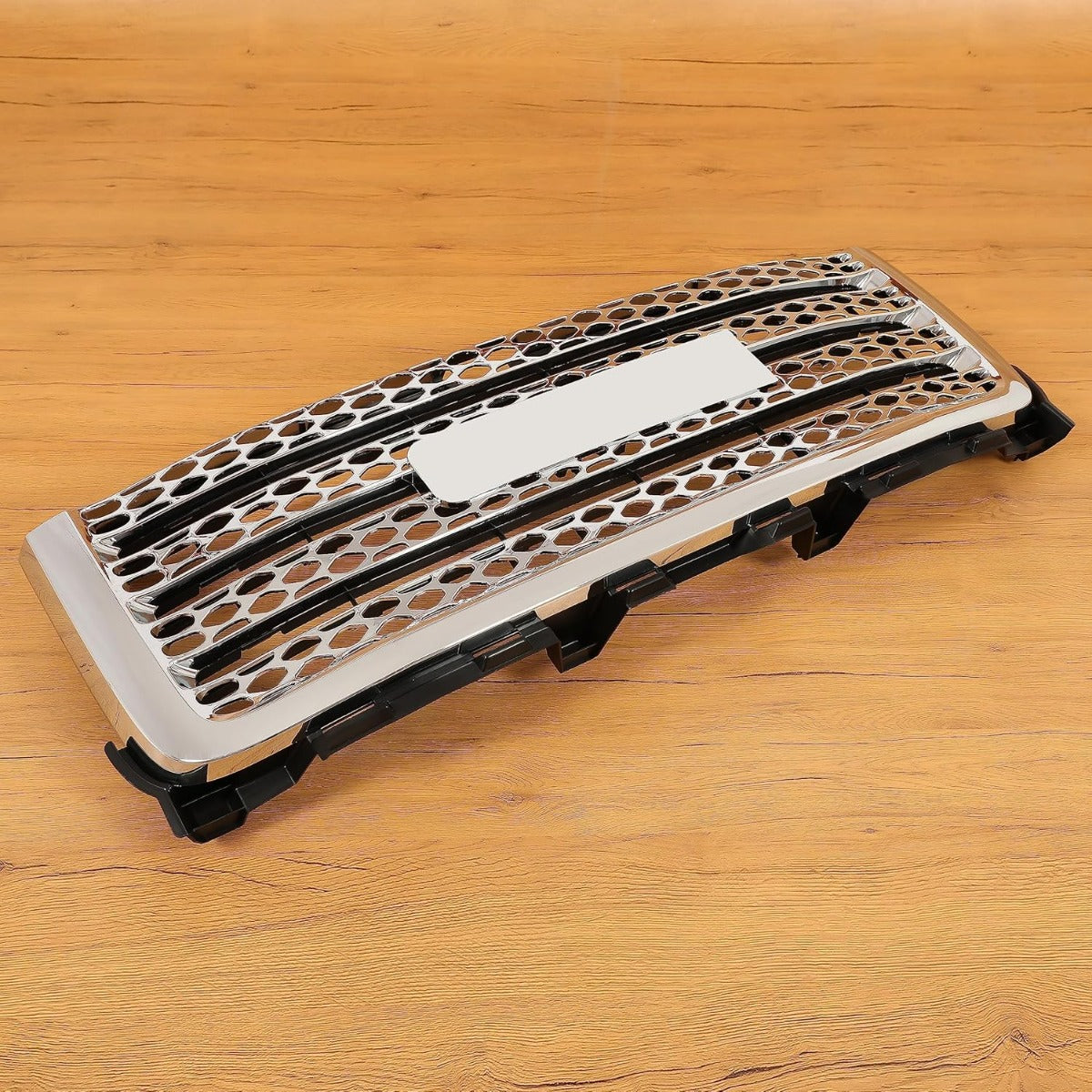 Front Bumper Grille Compatible with 2011-2014 GMC Sierra 2500 HD 3500 HD Replacement for GM1200633 20966057 Bumper Guard Grill W/O Emblem Plastic Chrome Silvery