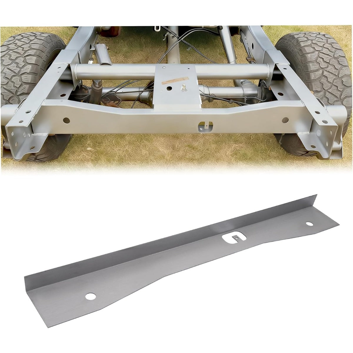 Spare Tire Support Plate Compatible with 2007-2014 Chevy Chevrolet Silverado 1500 GMC Sierra 1500 Shock Mount Frame Crossmember Steel Raw