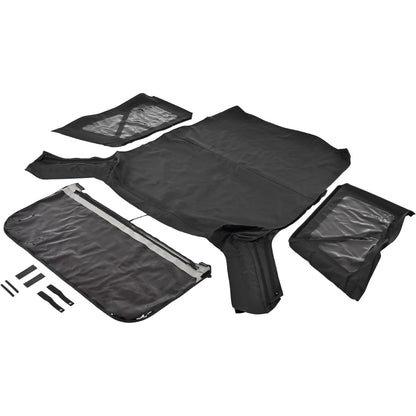 Replacement Soft Top  for  2010-2018 Jeep Wrangler JK 2-Door with Removable Side and Tinted Window, Black Premium Sailcloth Vinyl Soft Roof Cover