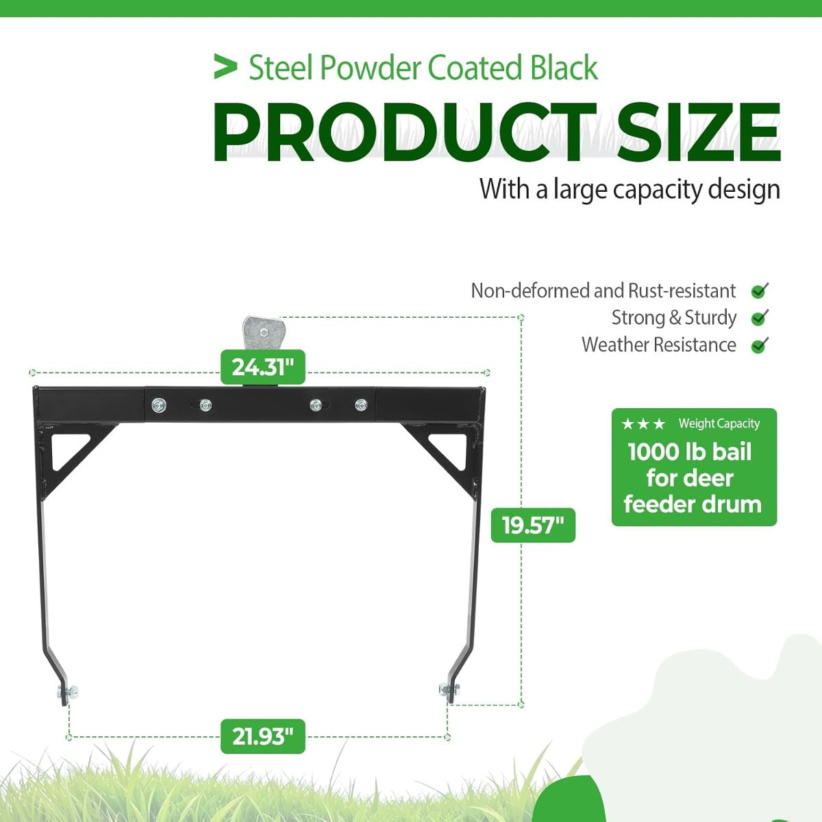 55 Gallon Hanging Deer Feeder Bail, Durable Steel Powder Coated