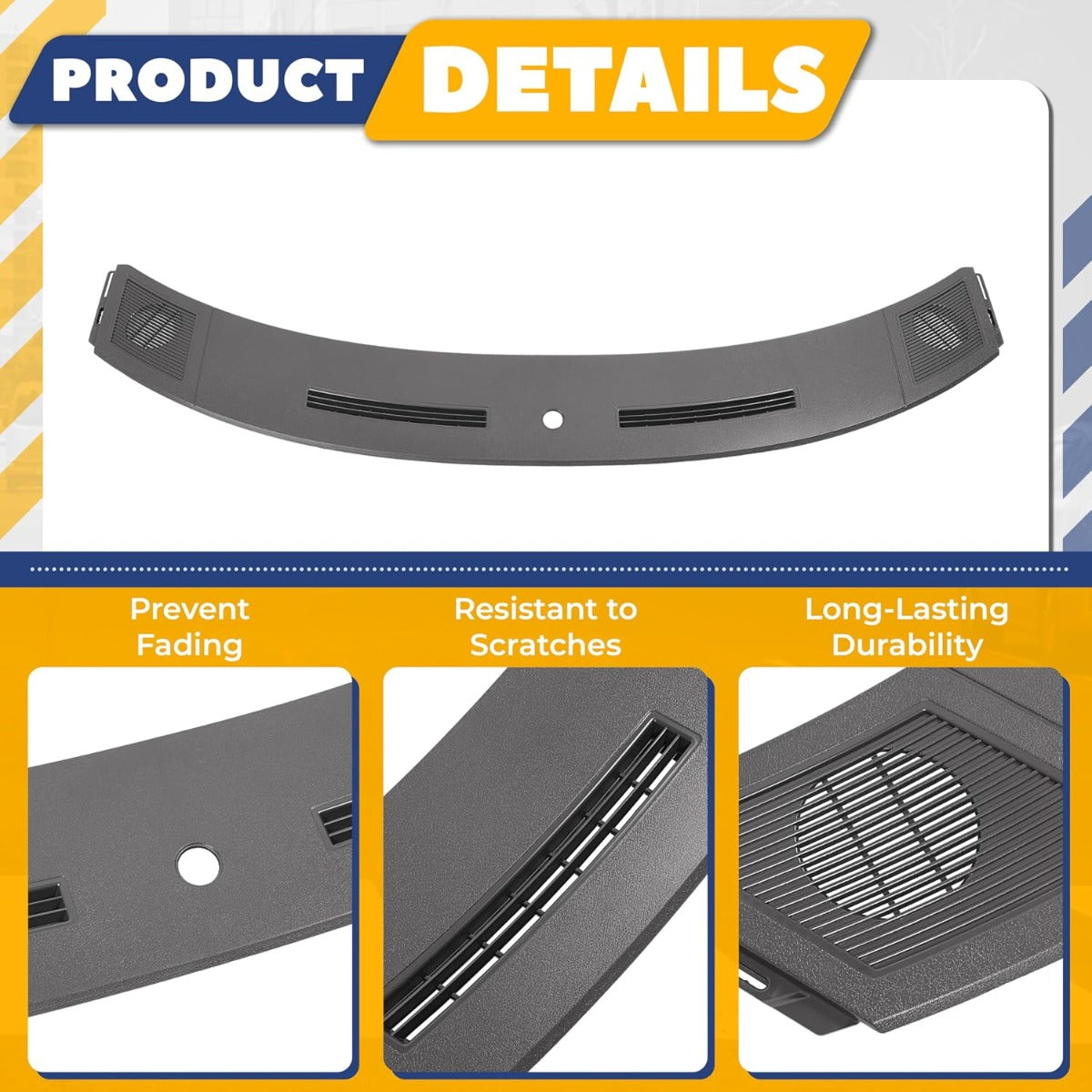 Dashboard Cover Compatible with 2005-2007 Dodge Magnum Charger Defrost Vents Upper Dash Pad ABS Plastic Textured Dark Gray