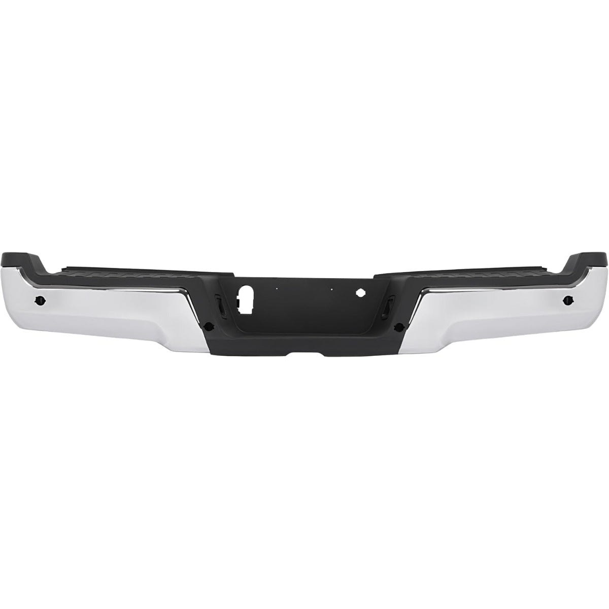 KUAFU Rear Step Bumper Assembly Compatible with 2017-2022 Ford F-250 F-350 Super Duty w/Park Assist Hole Replace for FO1102387 HC3Z17906KA Back Bumper Assembly Plastic+Steel Chrome Silvery+Black
