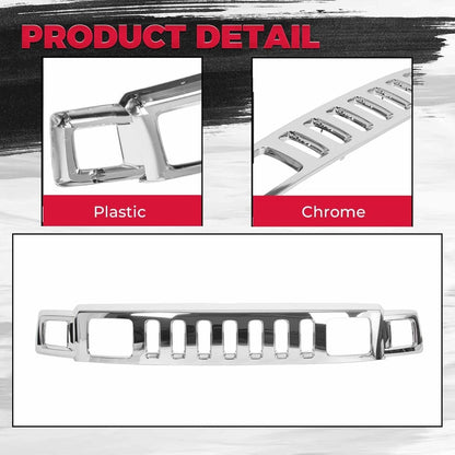 Front Grill Compatible with 2006-2010 Hummer H3 15834196 HU1200100 Upper Face Bar Grille Shell and Insert Assembly Chrome