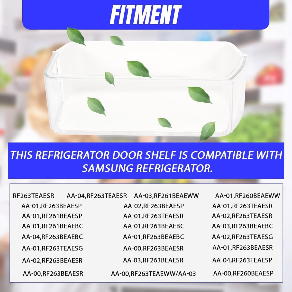 Kojem DA97-12650A Refrigerator Door Shelf Bin Compatible with Samsung Refrigerator Fridge Shelf DA63-07104A AP5620330 Replacement 2PCS
