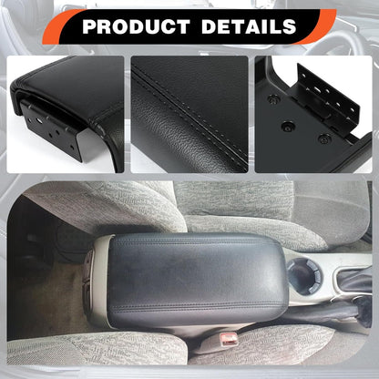 Center Console Armrest Lid W/Latch Compatible with 02-09 Trailblazer Envoy 03-08 Ascender 05-09 Saab 9-7x 02-04 Bravada 04-07 Rainier Replace for 25998847 25998844 25998838 (W/Leather Cover)