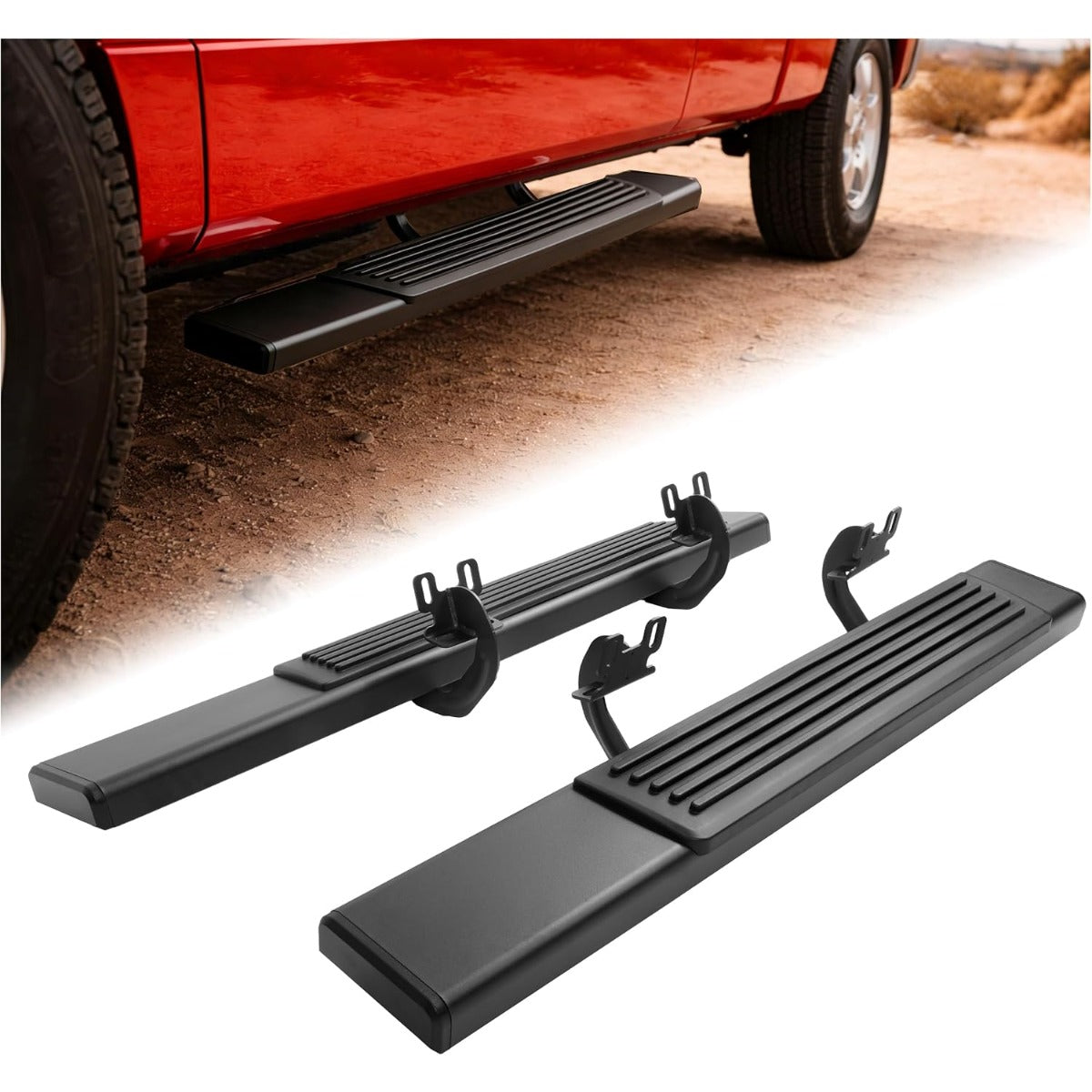 Side Steps Running Boards Compatible with 2004-2014 Ford F-150 Regular Cab Step Bars Steel+Plastic Powder Coated+Textured Black
