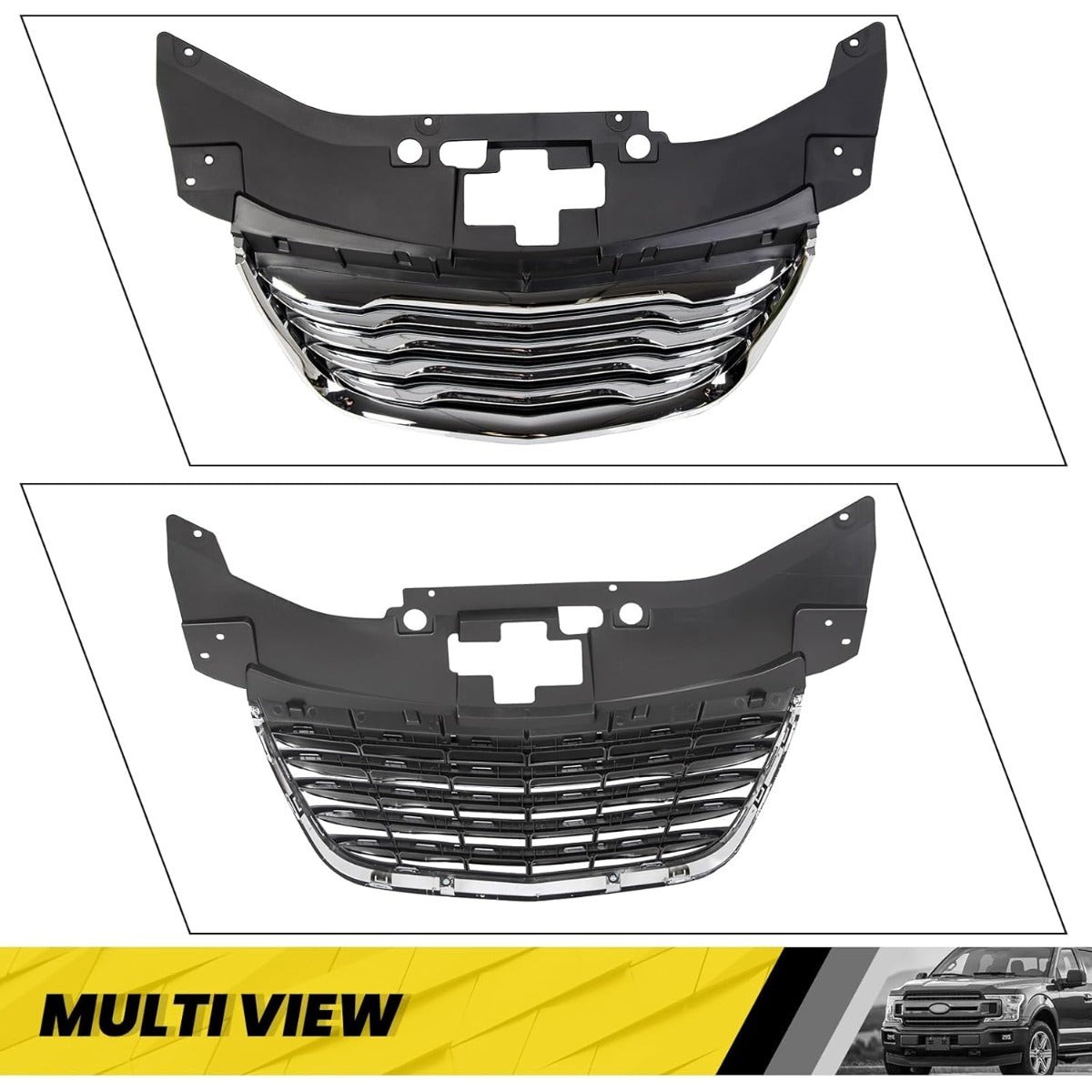 Front Bumper Grill Compatible with 2011-2014 Chrysler 200 CH1200353 68082050AE 13999AOE Chrome Radiator Hood Grille ABS Plastic