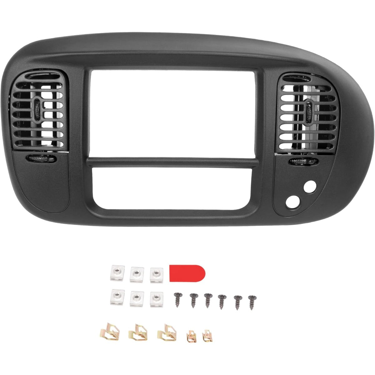 Center Dash Radio A/C Air Vent Cover Compatible with 1997-2003 Ford F150 Expedition Painted Dashboard Bezel Climate Panel Trim ABS Plastic (Matte Black)