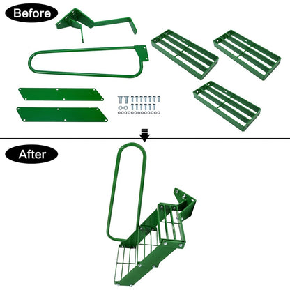 HECASA Left Hand Stair Step Kit Compatible with John Deere 4050 4240 4430 4630 4440 4230 4555 4650 4850 4955 LH Handrail Powder Coated Durable Steel Tractor Step