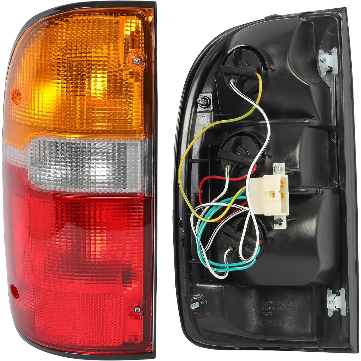 ECOTRIC Tail Light Brake Lamp Driver Left & Passenger Right Taillight W/Bulb Compatible with 1995-2000 Toyota Tacoma Halogen Rear Tailight Replacement for TO2800116 TO2801116 8156004030 8155004030