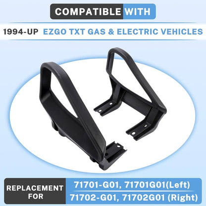 HECASA Golf Cart Seat Handle Pair Compatible with 1994-Up EZGO TXT Gas & Electric Replacement for 71701-G01 71702-G01 Arm Rest Hip Restraints Driver & Passenger Side Plastic Black