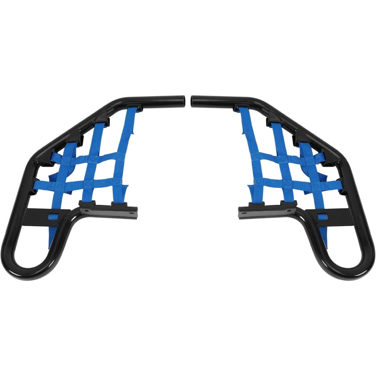 Nerf Bar Compatible with 2001-2005 Yamaha Raptor 660 / 660R Aluminium+Plastic Side Step Nerf Bar w/Blue Webbing Nets Powder Coated Black