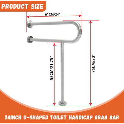KUAFU 24x30 Inch Toilet Grab Bar Handicap Rail Support for Elderly Disabled