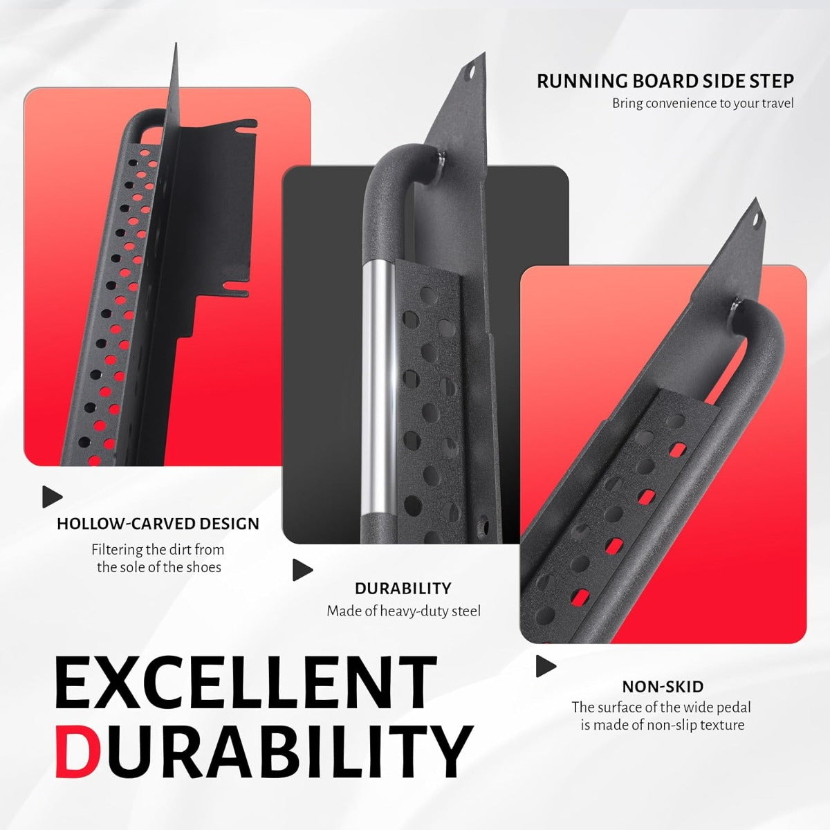 ALMULOO Running Board Step Compatible with 97-06 Jeep Wrangler TJ Tubular