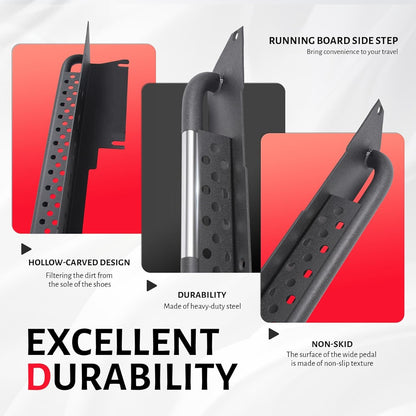 ALMULOO Running Board Step Compatible with 97-06 Jeep Wrangler TJ Tubular