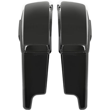 5" Stretched Extended Hard Saddle Bag W/Black Latches for 2014-2024 Harley Touring Road King Road Glide Street Glide Electra Glide Ultra Classic