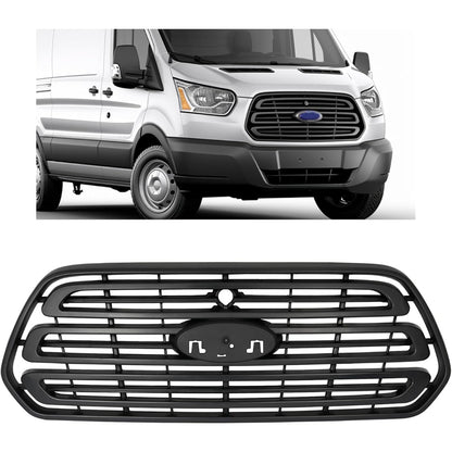 Front Grill Compatible with 2015-2019 Ford Transit 150 250 350 HD CK4Z-17E810-AA FO1200587 Front Bumper Upper Grille Black