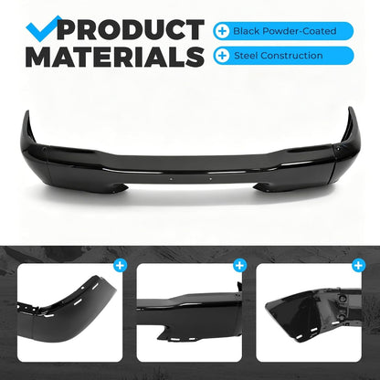 ALMULOO Front Bumper(3Pcs) Compatible with 1998-2000 Ford Ranger W/O Molding Holes Replace For FO1002347, XL5Z17757APTM, YL5Z17757AAA Steel Powder Coated