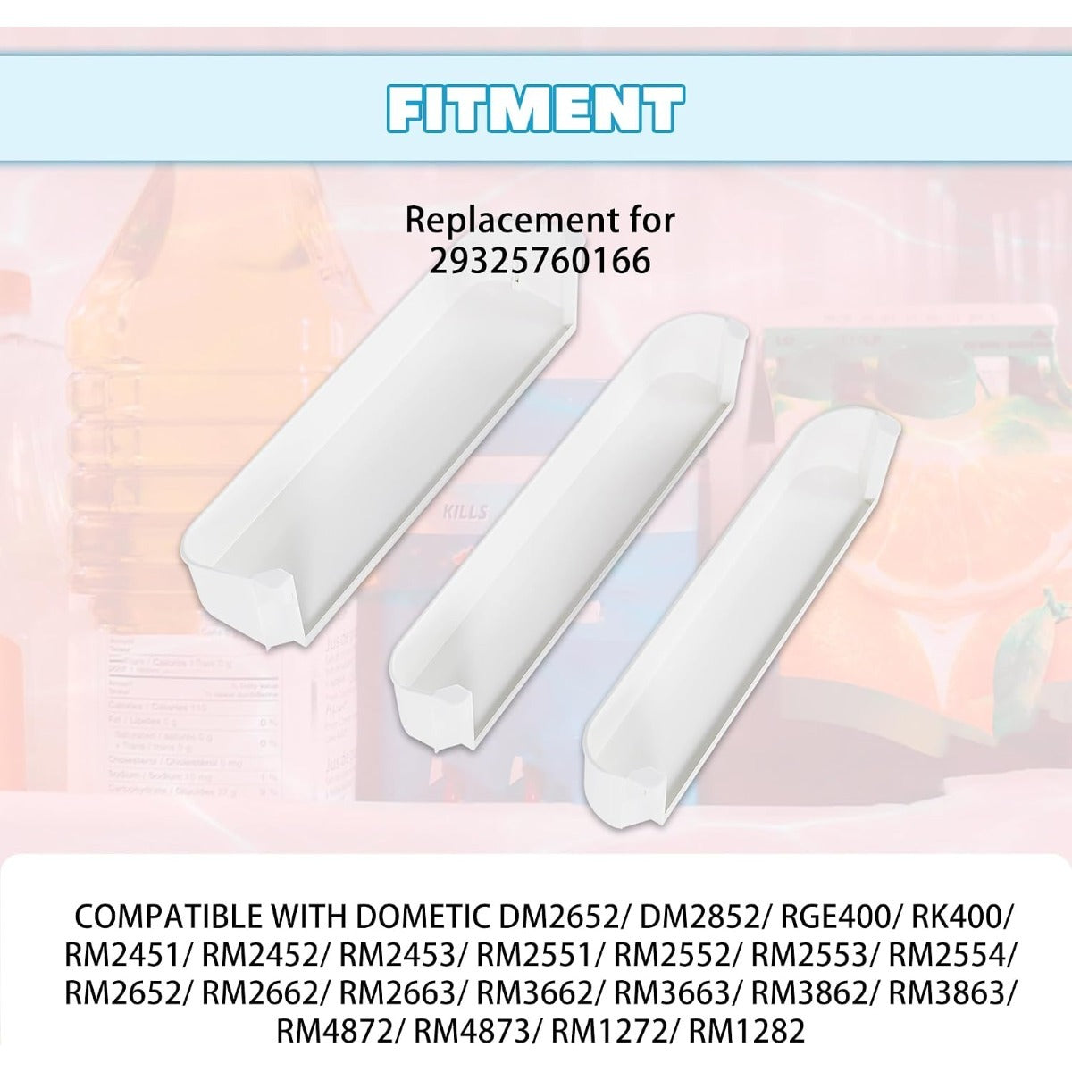 Kojem 29325760166 Replacement Refrigerator Door Shelf Kit Compatible with Dometic Refrigerator Freezer/Upper/Bottom Door Shelf