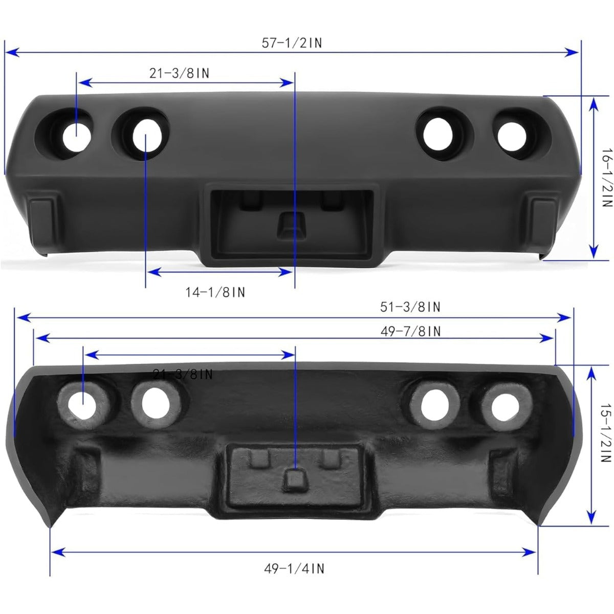 ALMULOO Front & Rear Bumper Kit Compatible with 1975 Corvette w/Letter Indents Fiberglass Painted(Primer) Black