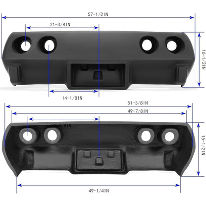 ALMULOO Front & Rear Bumper Kit Compatible with 1975 Corvette w/Letter Indents Fiberglass Painted(Primer) Black